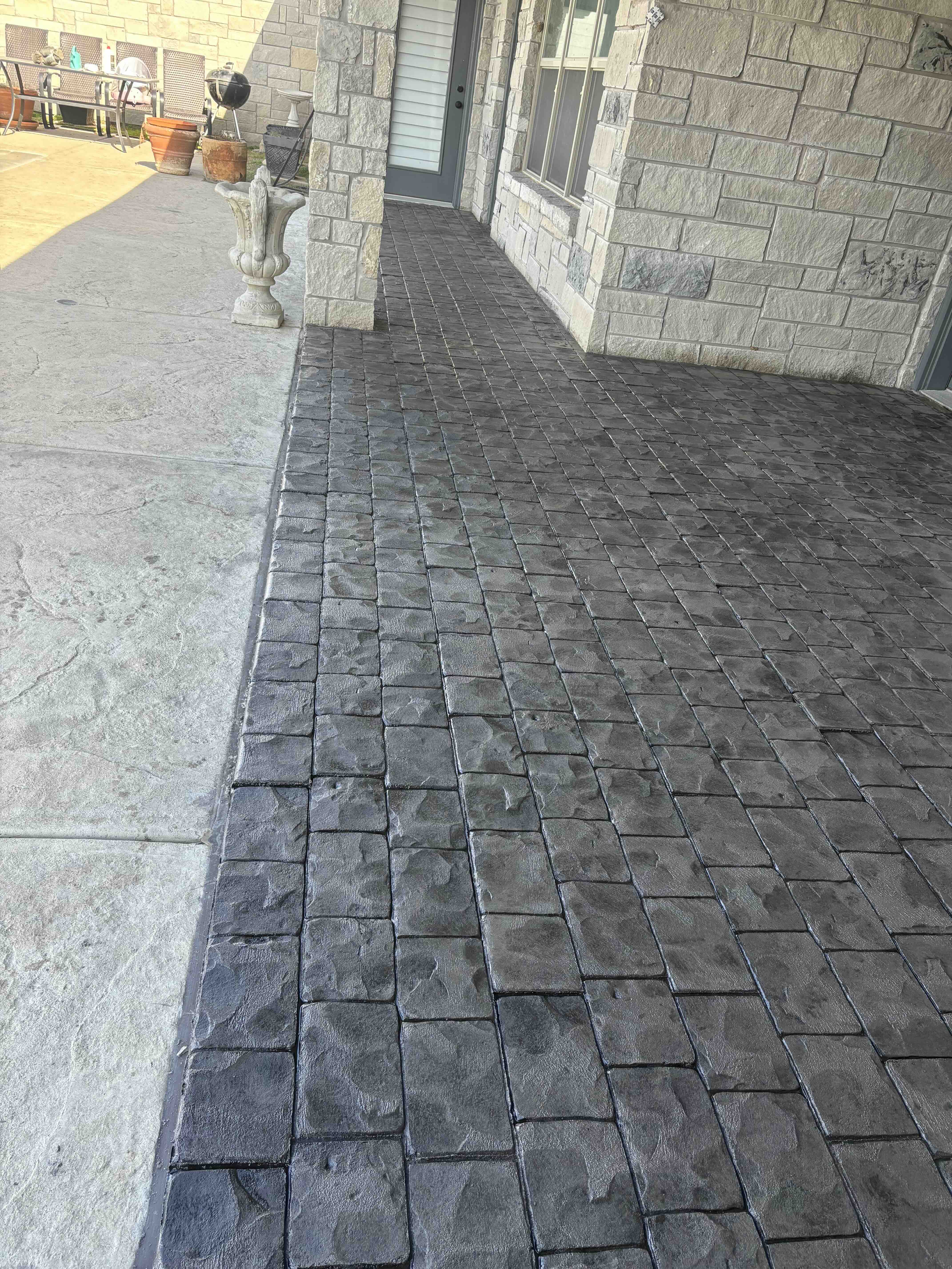 Stamped concrete patio